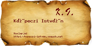 Köpeczi István névjegykártya